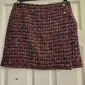 NWT Loft Pink Tweed Faux Wrap Skirt Size 6